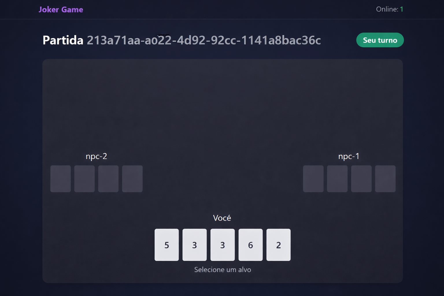 Jogo de cartas multiplayer